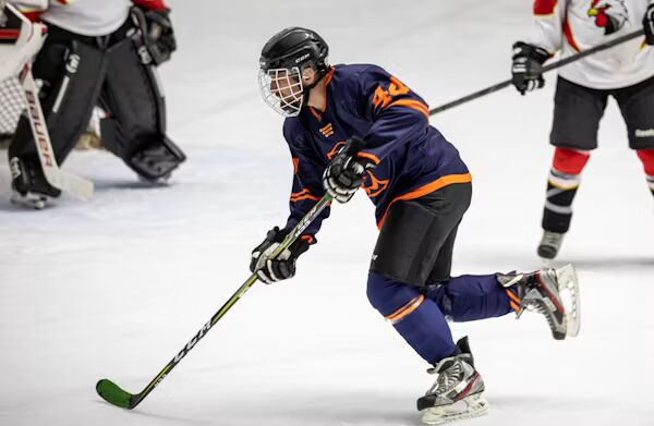 NHL hockey players on ice during game