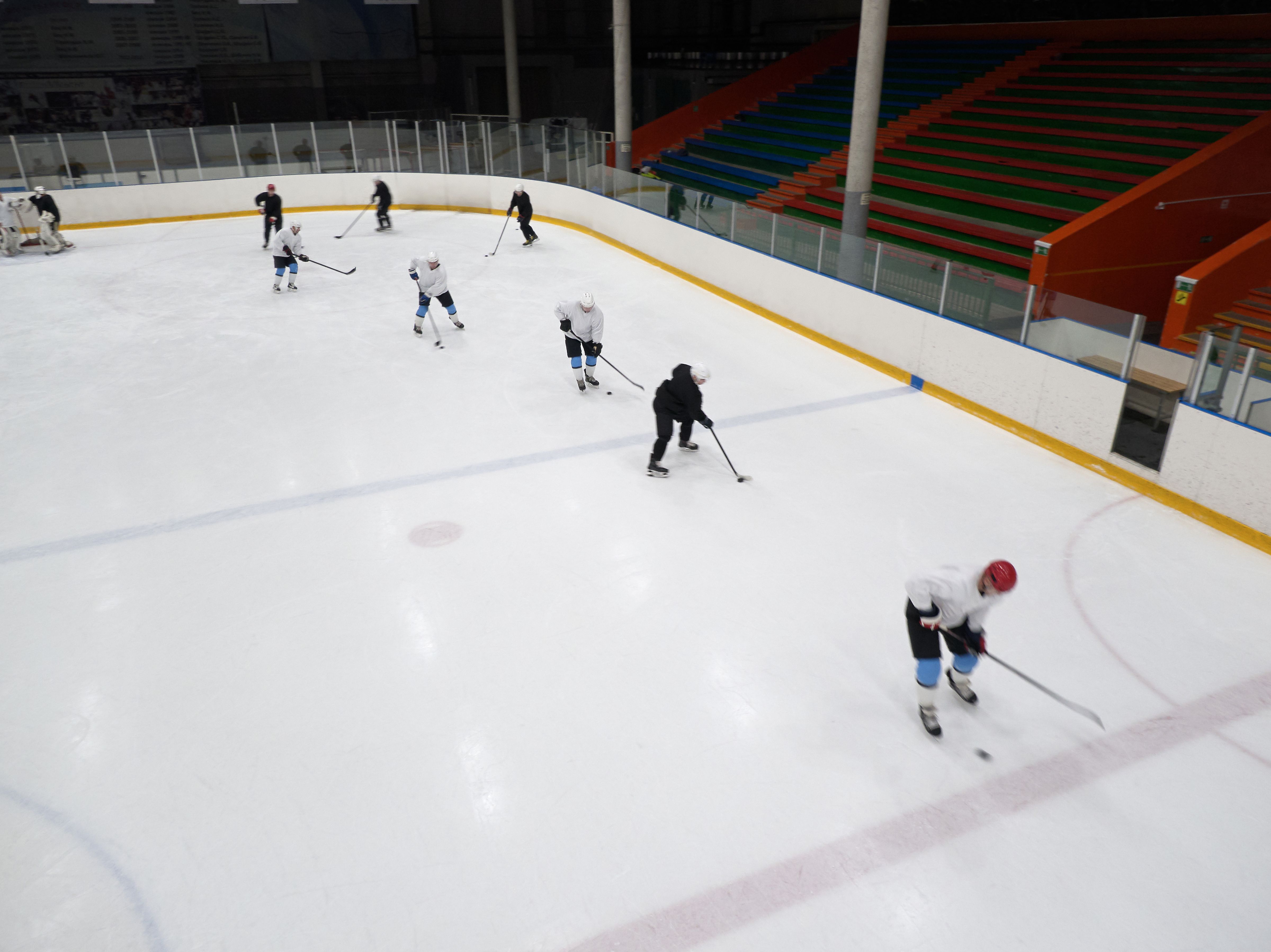 NHL hockey players competing on ice